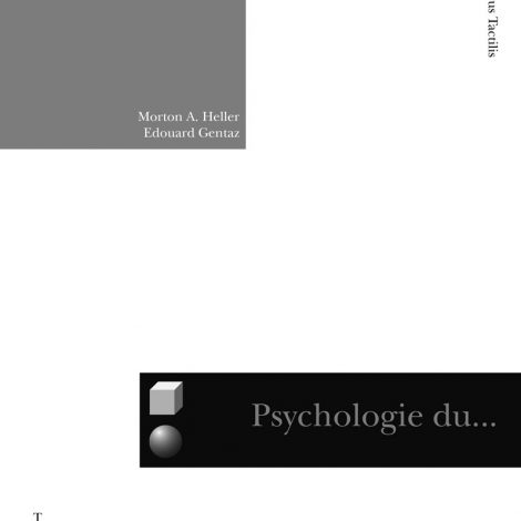 Couverture du titre "Psychologie du toucher et de la cécité"