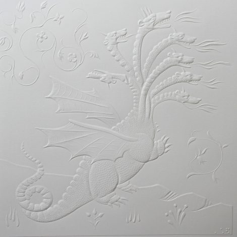 photo détails illustration tactile représentant des animaux fantastiques (dragon à 6 têtes)