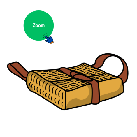 Zoom sur un sac à bandoulière marron en très gros plan