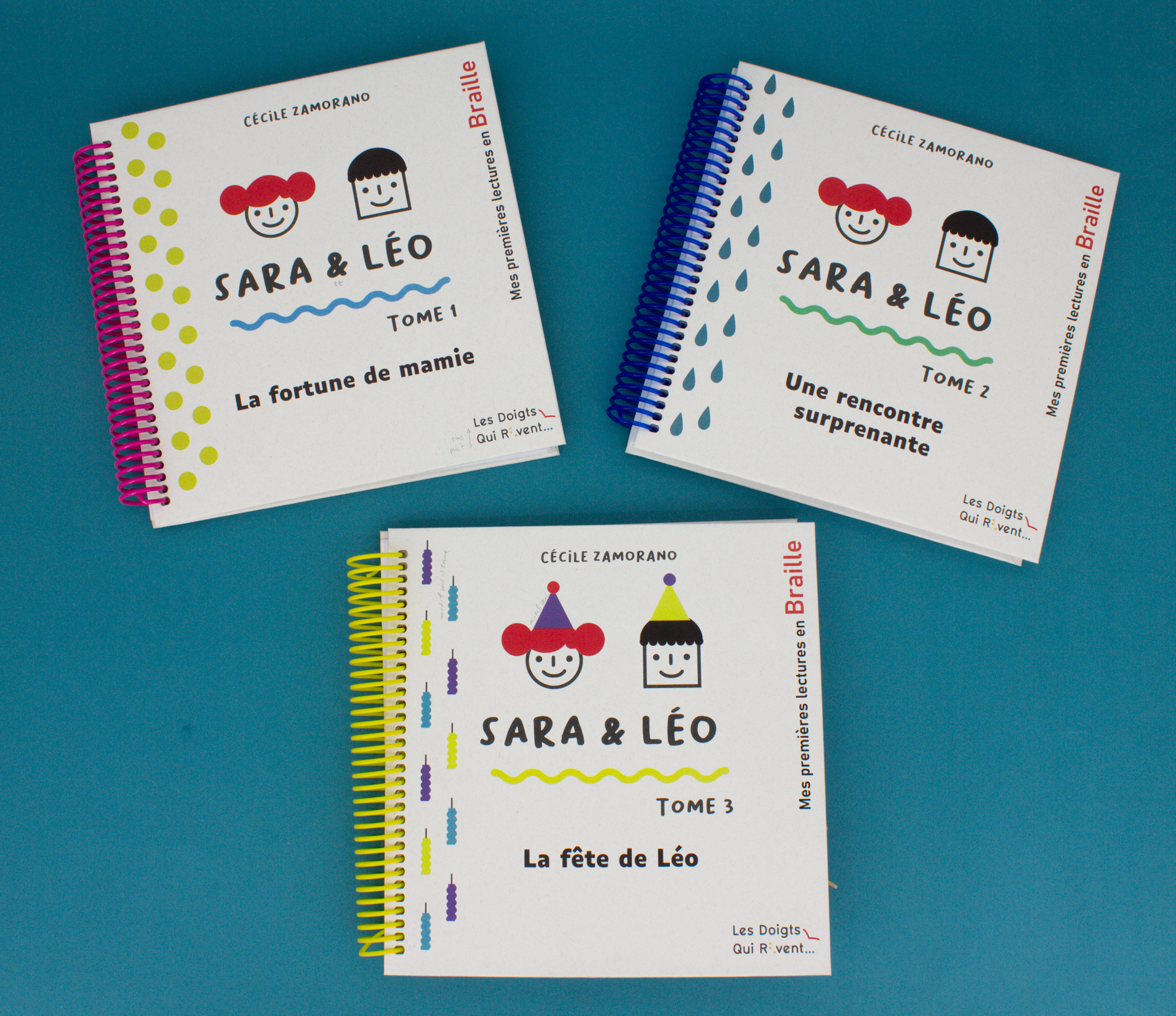 Photo des trois livres Sara et Léo