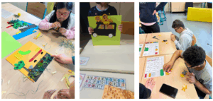 Des enfants créent des illustrations tactiles