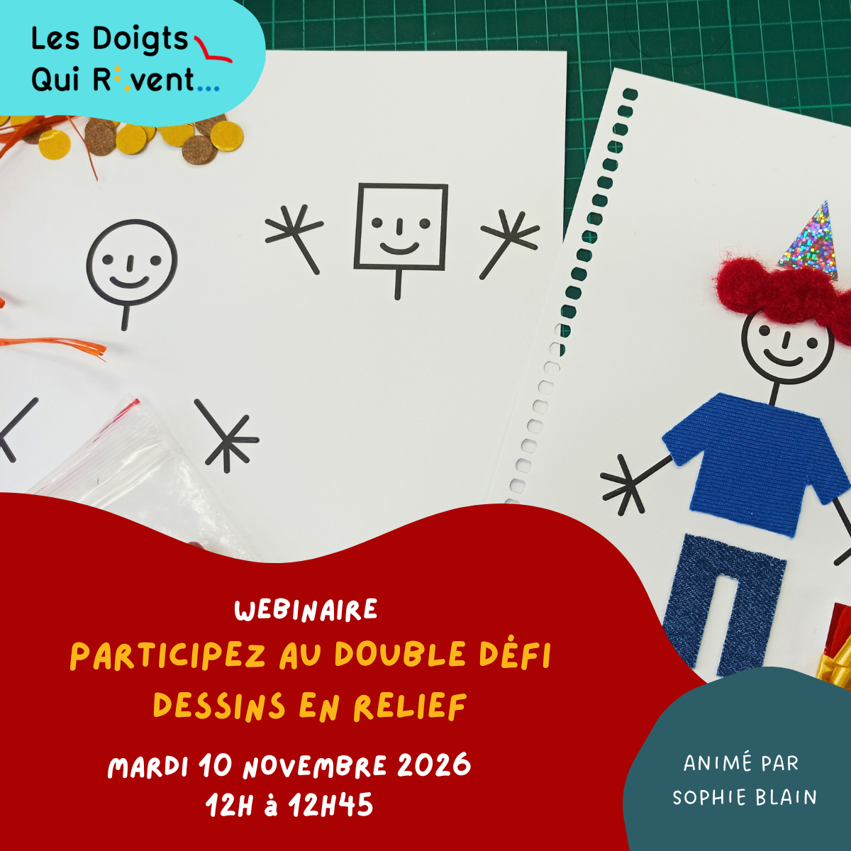 Participez au double défi dessins en relief